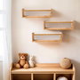 Hanah Home Estantería de Pared de Madera de Pino Maciza, Set de 3 Piezas, Roble